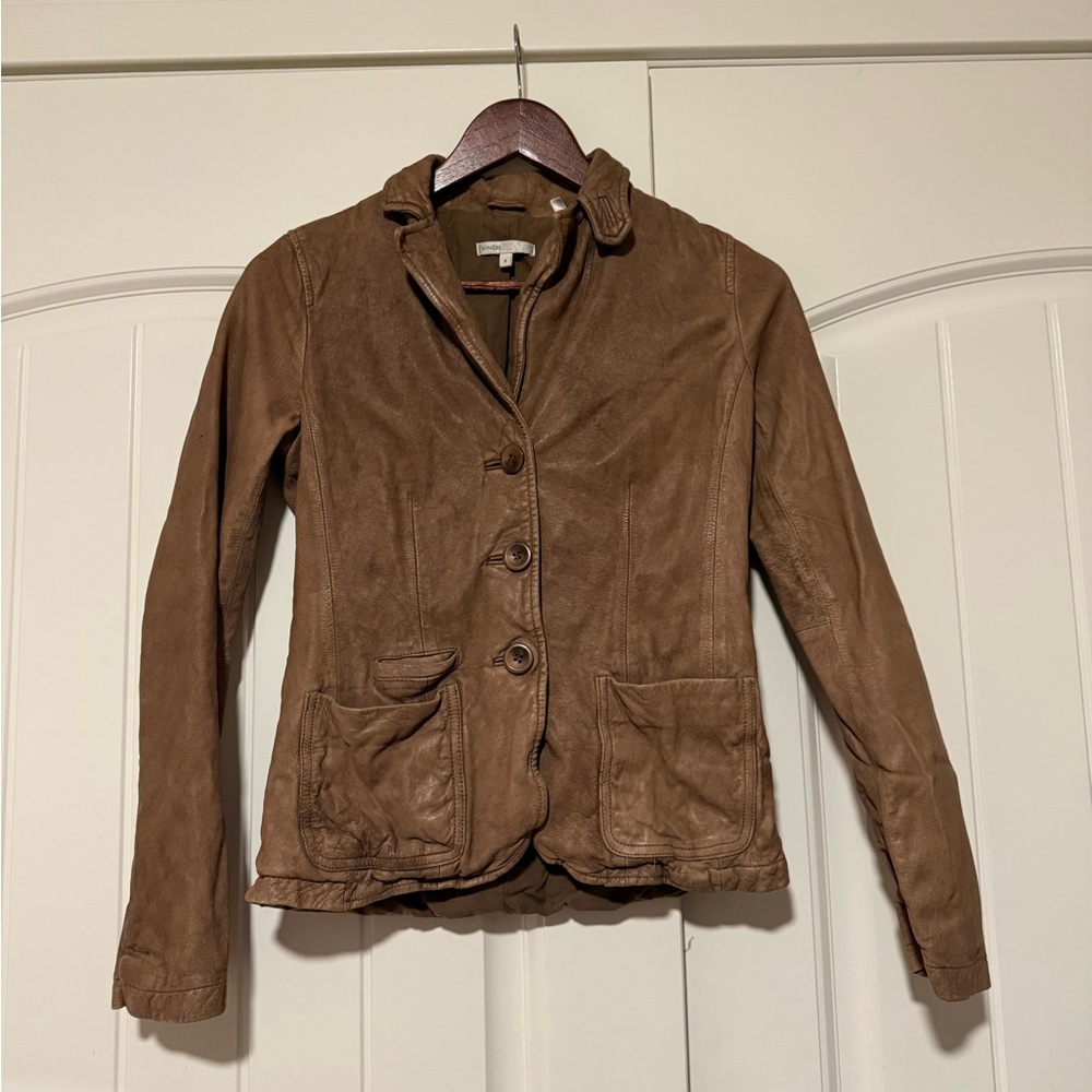 Vince Brown Leather Jacket